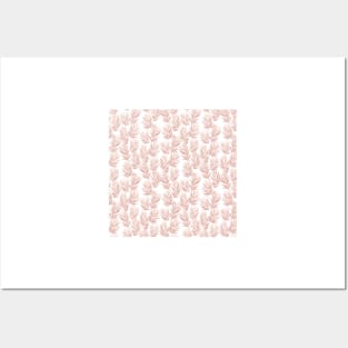 Pink minimal Palm Leaves Posters and Art